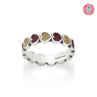 Enamel Texas State University Connected Hearts Ring