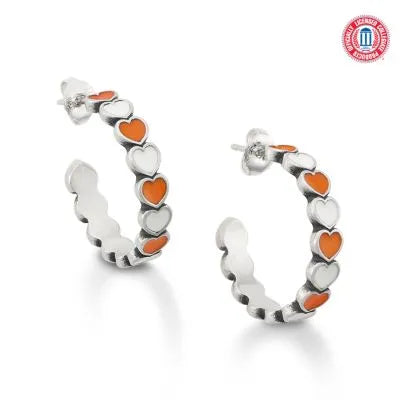 Enamel The University of Texas Connected Hearts Hoop Earrings