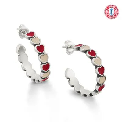 Enamel The University of Oklahoma Connected Hearts Hoop Earrings